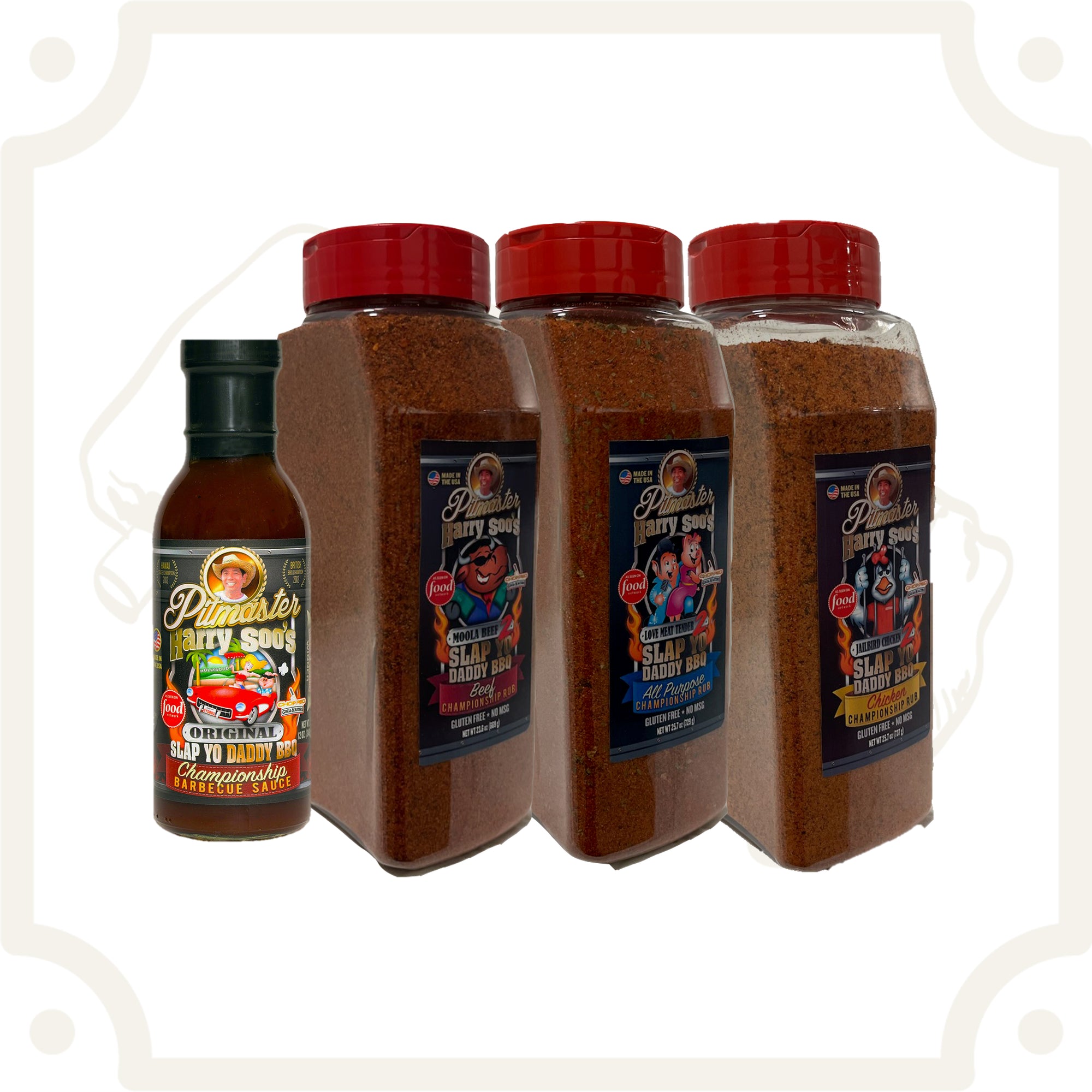 SYD 3 Pack of 26 oz Rubs plus BBQ Sauce (All Purpose v2.0, Beef v2.0 and Chicken v2.0)