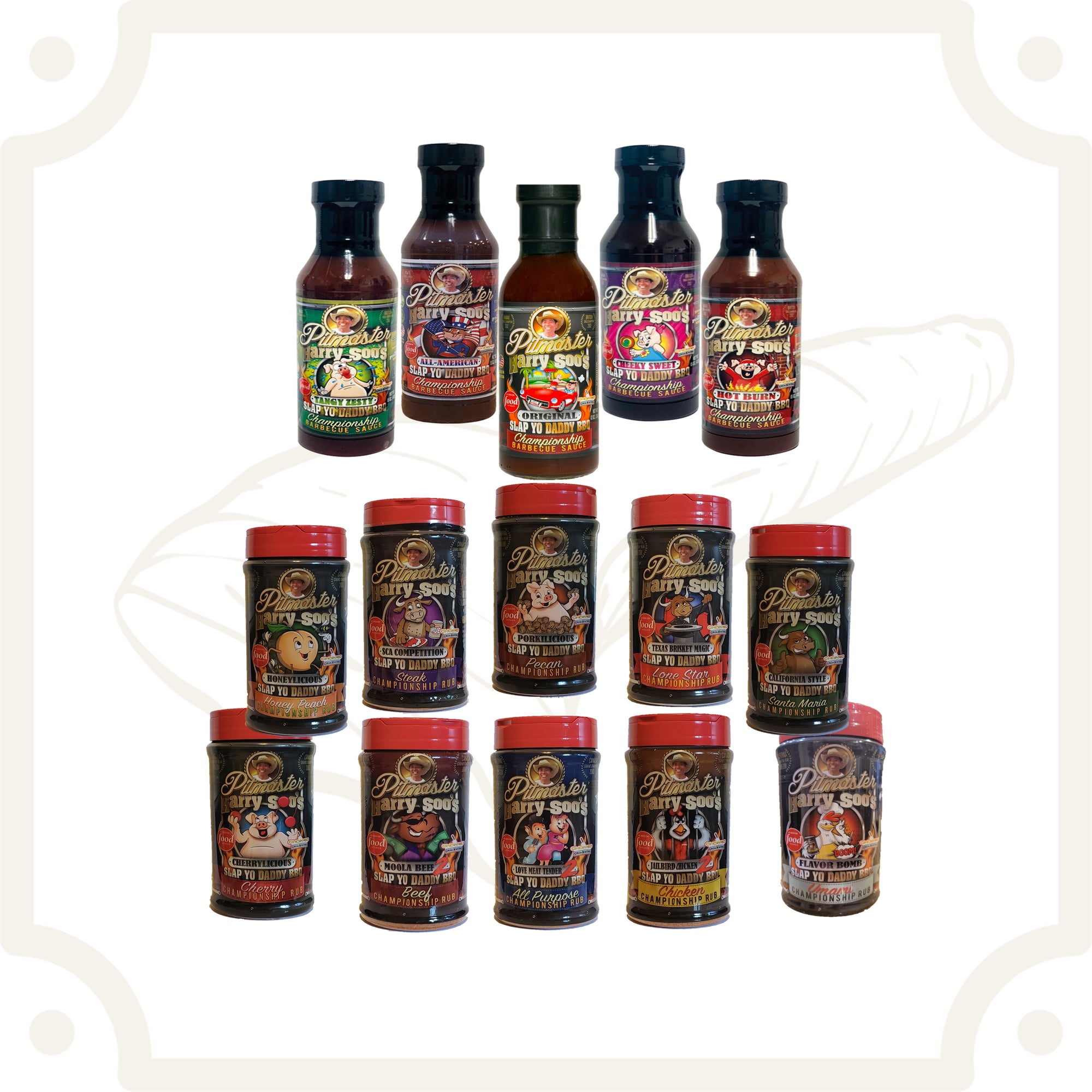 SYD Kitchen Sink Pack (10 Pack of 12 oz Rubs and 5 Pack of BBQ Sauces)