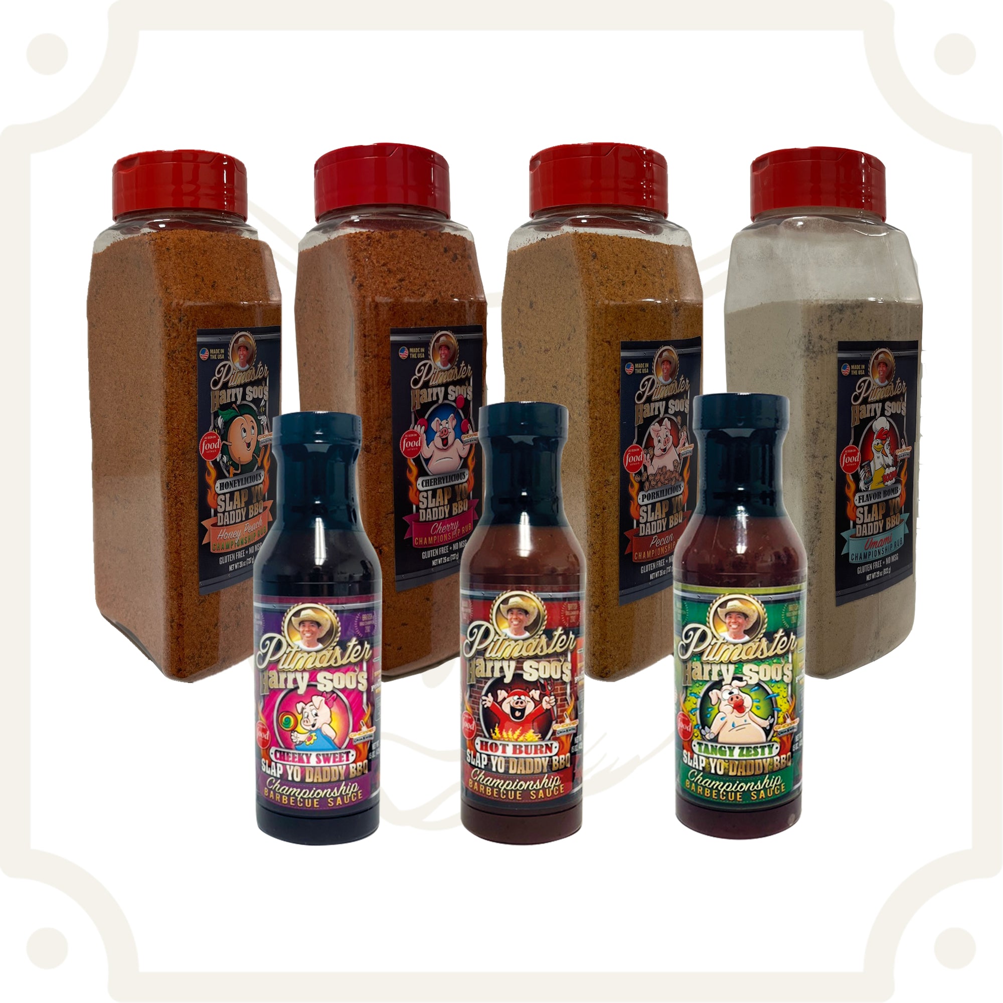 SYD Pork Butt & Ribs Competition Pack (7 Pack of 26 oz Rubs plus BBQ Sauces)