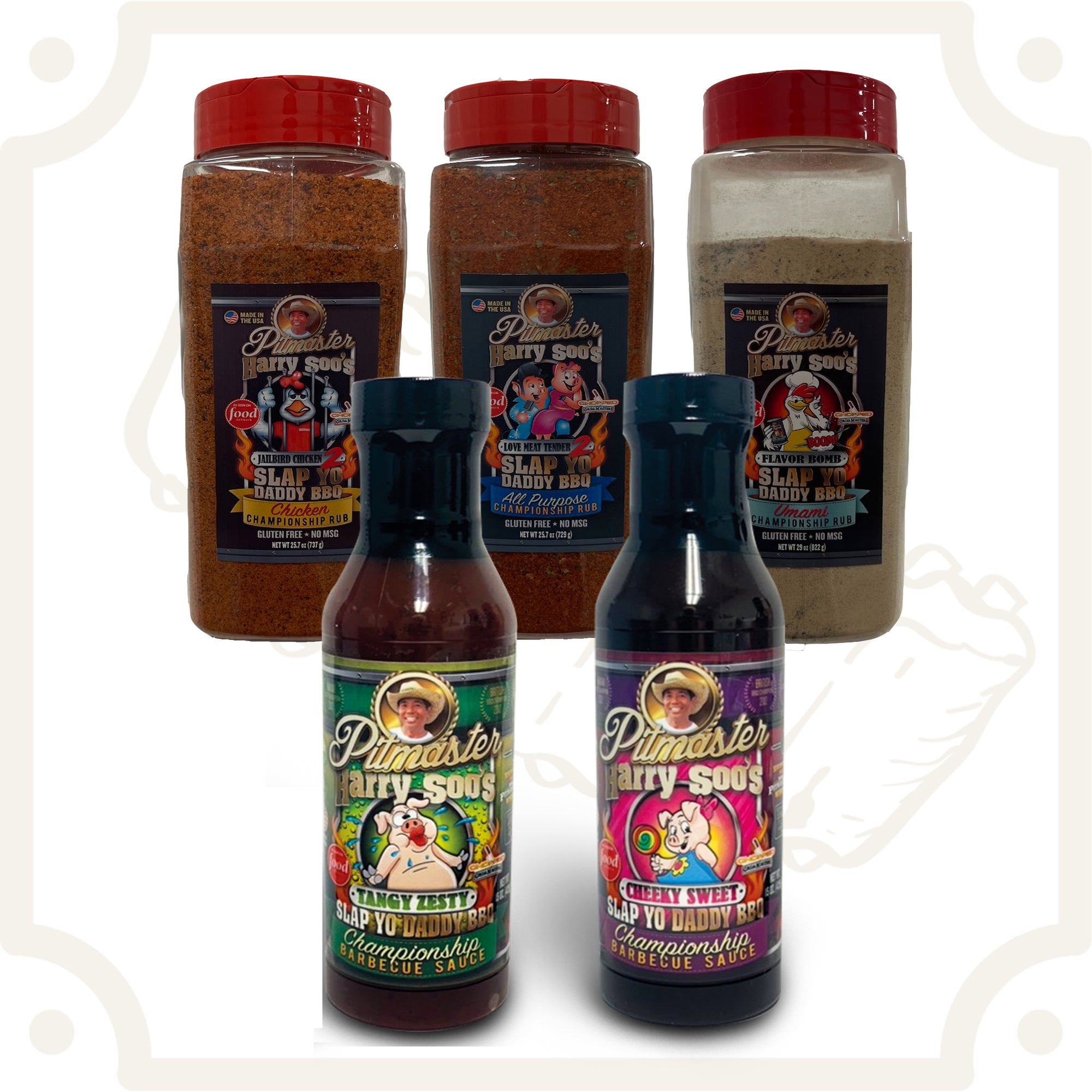 SYD Rib Competition Pack (5 Pack of 26 oz Rubs plus BBQ Sauces)