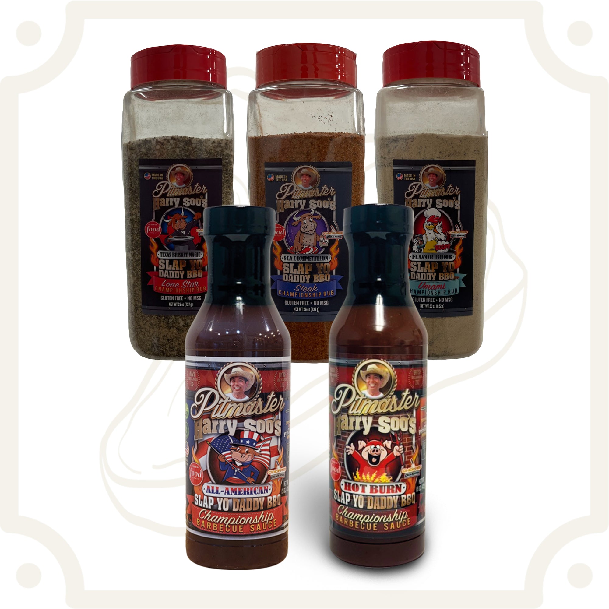 SYD SCA Steak Competition Pack (5 Pack of 26 oz Rubs plus BBQ Sauces)